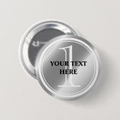 Sonderpreis Silbermedaille mit runder Pinback-Tast Button (Vorne & Hinten)