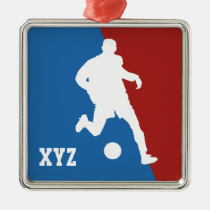 Sonderschmuck für den Fußballspieler Silbernes Ornament