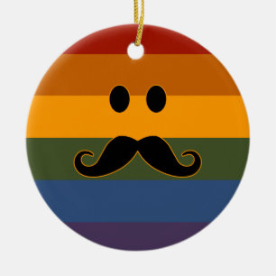 Sonderschmuck Mustache Pride Keramikornament