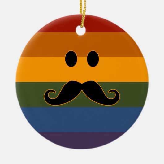 Sonderschmuck Mustache Pride Keramikornament (Vorne)