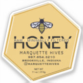 Sonderschnitt Vinyl Hexagon-Fahne-Label Aufkleber (Vorderseite)