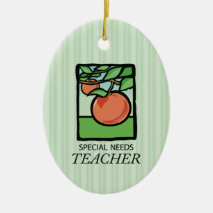 Sonderschullehrer Danke, Apfel Keramik Ornament