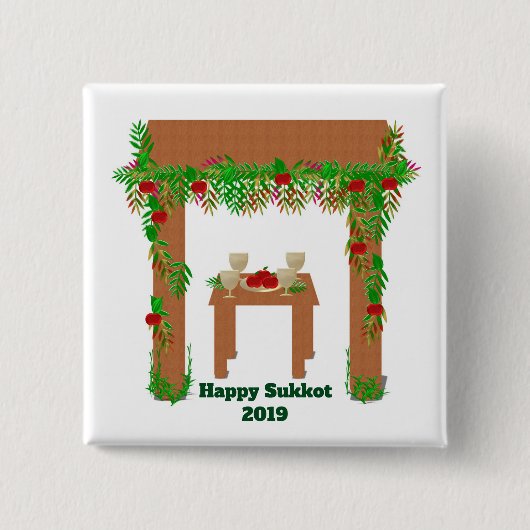 Sondertag Happy Sukkot Button (Vorderseite)