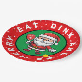 Sondertext Pickleball Santa Pappteller (Schrägansicht)