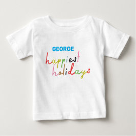Sondertext Retro farbenfrohe glücklichste Ferien Baby T-shirt