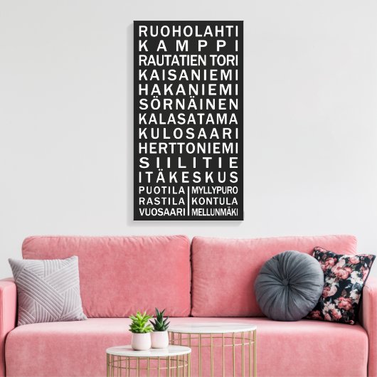 Sonderumhüllte Leinwand von Helsinki Metro Scroll (Insitu (Wohnzimmer))