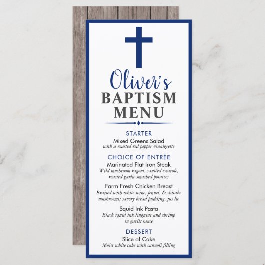 Sonderveranstaltung für Seeschifffahrt und Holzrus Menükarte (Vorne/Hinten)