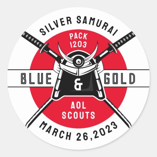 Sonderveranstaltung Samurai Runder Aufkleber (Vorderseite)
