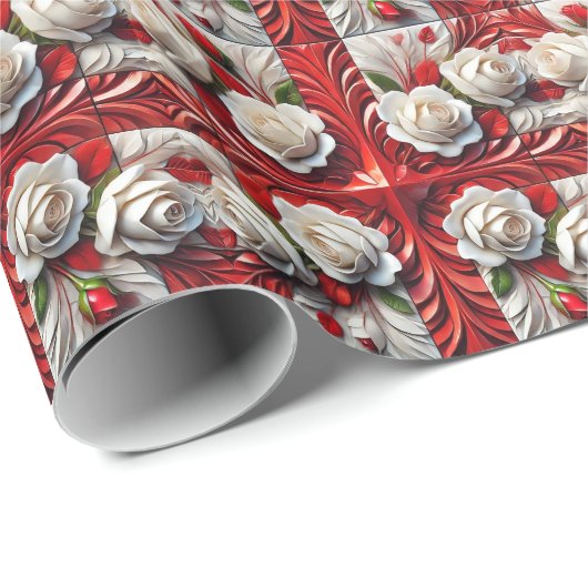 Sonderverpackungspapier mit englischer Rose Geschenkpapier (Rolleneckpunkt)