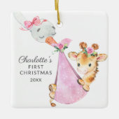 Sonderversand Baby's First Christmas Giraffe Keramikornament (Vorderseite)