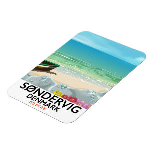 Søndervig Dänemark Strand Reiseplakat Magnet