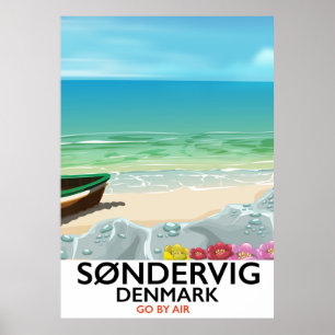 Søndervig Dänemark Strand Reiseplakat Poster