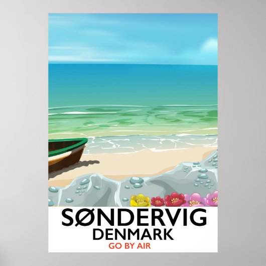 Søndervig Denmark beach travel poster (Vorne)
