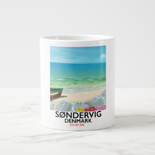 Søndervig Denmark beach travel poster Jumbo-Tasse