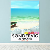Søndervig Denmark beach travel poster Leinwanddruck (Insitu (Holzboden))