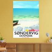 Søndervig Denmark beach travel poster Leinwanddruck (Insitu (Wohnzimmer))