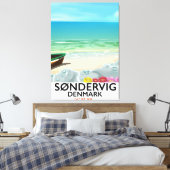 Søndervig Denmark beach travel poster Leinwanddruck (Insitu (Schlafzimmer))