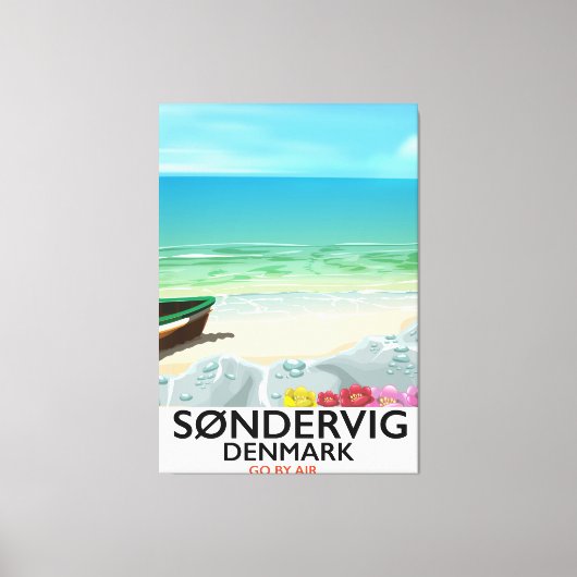 Søndervig Denmark beach travel poster Leinwanddruck (Vorderseite)