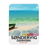 Søndervig Denmark beach travel poster Magnet (Vertikal)