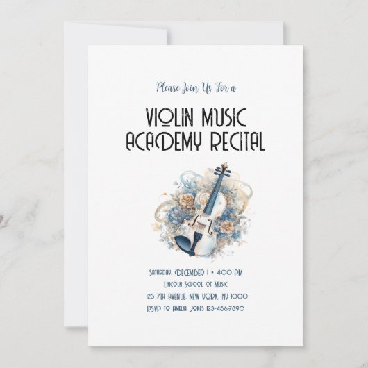 Sondervorstellung der Geigenmusikakademie Einladung (Vorderseite)