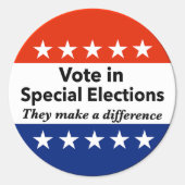 Sonderwahlen abstimmen runder aufkleber (Vorderseite)