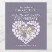 Sonderweinetiketten zum Diamanten-Hochzeitstag Weinetikett (Einzelnes Label)