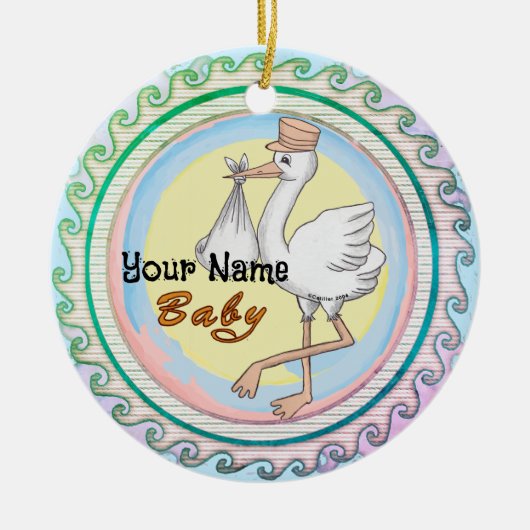 Sonderzustellung Baby-Ornament Keramik Ornament (Vorne)