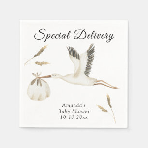 Sonderzustellung Wasserfarbe Storch Baby Shower Serviette