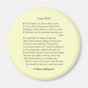 Sonett # 17 durch William Shakespeare Magnet
