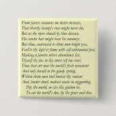 Sonett # 1 durch William Shakespeare Button (Vorderseite)