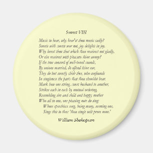 Sonett # 8 durch William Shakespeare Magnet