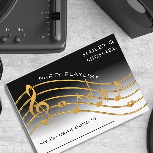 Song-Anfrage für Black & Gold Musiknote Begleitkarte