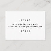 Song-Anfrage für Black & Gold Musiknote Begleitkarte (Rückseite)