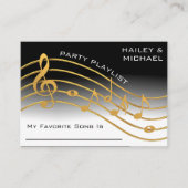 Song-Anfrage für Black & Gold Musiknote Begleitkarte (Vorderseite)