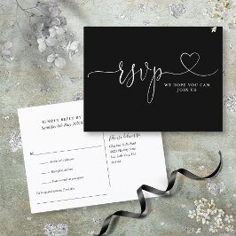 Song-Anfrage für Schwarz-Weiß-Herz Einladungspostkarte