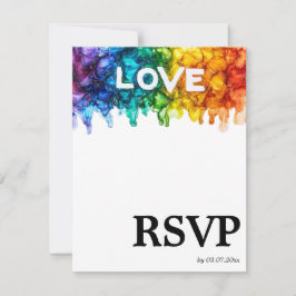 🌈 Song Anfrage LGBTQ mit Liebe Hochzeit bemalt RSVP Karte