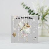 Song Bird Birthday Invite Karte (Stehend Vorderseite)