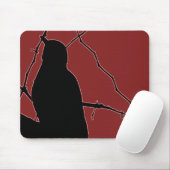 Song Bird Black Silhouette auf Maroon Mousepad (Mit Mouse)