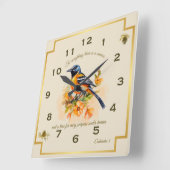 Song Bird Oriole Ecclesiastes 3 Quadratische Wanduhr (Winkel)