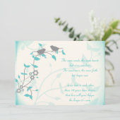 Song Birds Hochzeitstag Vow Renewal Einladung (Stehend Vorderseite)