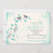 Song Birds Hochzeitstag Vow Renewal Einladung (Rückseite)