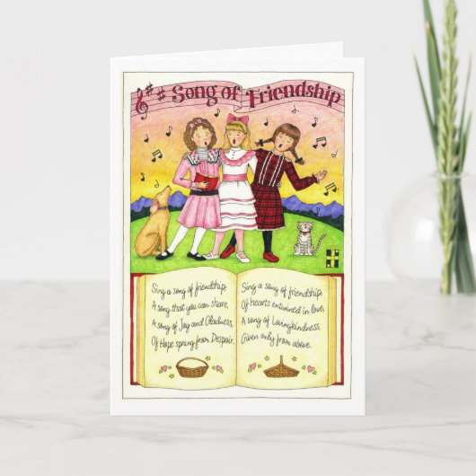 Song der Freundschaft Geburtskarte Karte (Vorderseite)