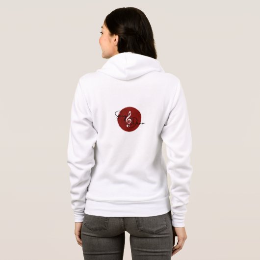 Song & Drum White_Red Hoodie (Schwarz voll)