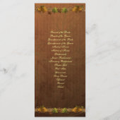 Song-Hochzeitsprogramm für Herbst Programm (Rückseite)