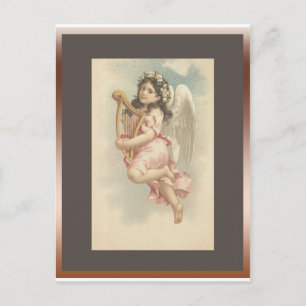 Song-Little Girl mit Harp Postkarte