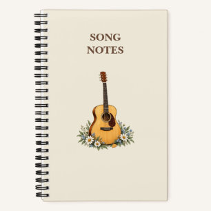Song Notizen Akustische Gitarre Wildflower Notizbu Notizblock