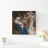 Song of the Angels by William-Adolphe Bouguereau Quadratische Wanduhr (Zuhause)