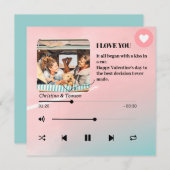 Song Playlist Foto Liebe Valentine's Day Card (Vorne/Hinten)