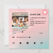Song Playlist Foto Liebe Valentine's Day Card (Vorderseite)