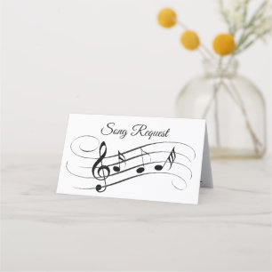Song Request faltet Wedding Platzkarte